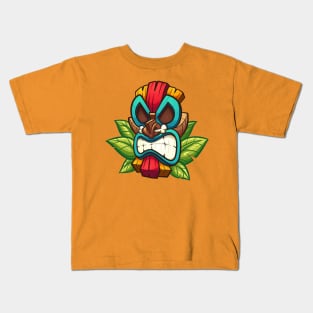 Angry tiki mask Kids T-Shirt